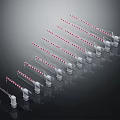 Automatic Traffic Barrier Gates With Red And White Stripes For Parking Lots