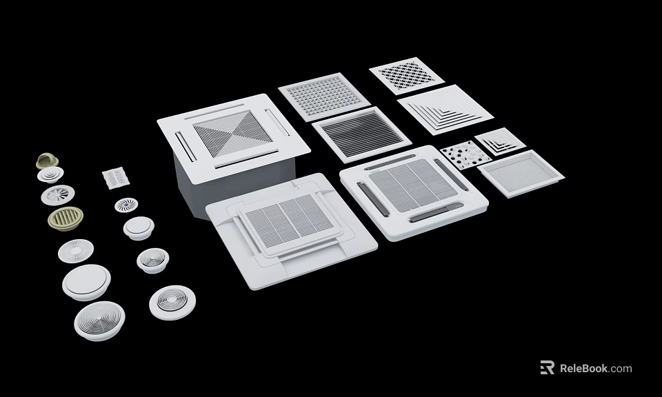 Modern Recessed Downlights and Spotlights with Square Round Design for Home Ceiling Lighting 3d model 