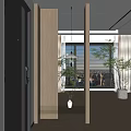 Porch partition background wall 3d model