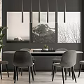 Modern Dining Table and Chair Combination 3d model