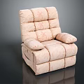 Light Pink Single Sofa With Square Stitched Design And Plush Armrests 3d model