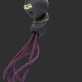 Unique Reptile 3D Model With Gray Head Yellow Eyes Gold Stripes And Purple Tentacles