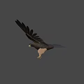 Game Movie Character Eagle with Spreading Black Wings Yellow Beak and Talons Standing Pose