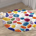 Modern Round Carpet Fabric Carpet Cream Style Carpet Home Style Carpet Round Cream Style Carpet 3d model