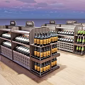 Organized Multi Layer Display Shelves With Bottled Beverages And Beer In Retail Store