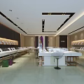 Modern Luxury Jewelry Store Interior With Glass Display Cases And White Counters