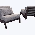 Contemporary Dining Chairs With Dark Wooden Frame And Gray Fabric Seat Cushion