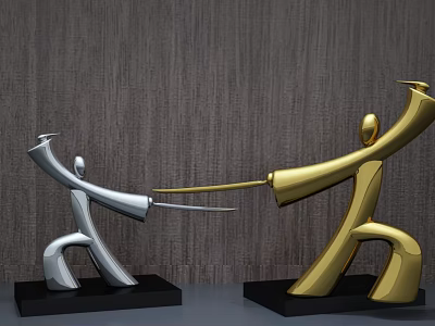 New Chinese ornaments Zen little man battle 3d model New Chinese ornaments Zen little man battle 3d model