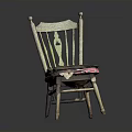 Unique Wooden Chair Design With Carved Backrest Patterned Seat And Sturdy Legs