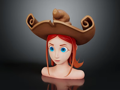 Modern Game Character Beauty Portrait Cartoon Beauty 3d model
