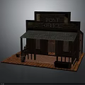 Rustic Post Office Interior Design With Wooden Counter Mailboxes And Seating