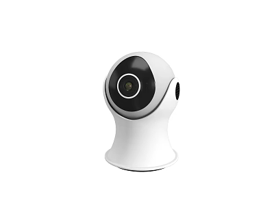 White Dome Surveillance Camera With High Definition Lens For Home Security Monitoring 3d model