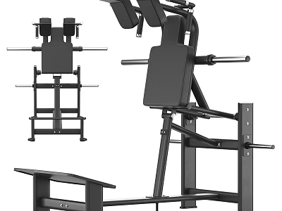 Sturdy Multifunctional Home Gym Equipment With Weight Lifting Rack Adjustable Seat And Pull Up Bar 3d model
