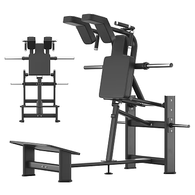 Sturdy Multifunctional Home Gym Equipment With Weight Lifting Rack Adjustable Seat And Pull Up Bar 3d model