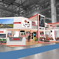 YAMAHA Exhibition Booth Interior Design With Displayed Motorcycles And Large Screens
