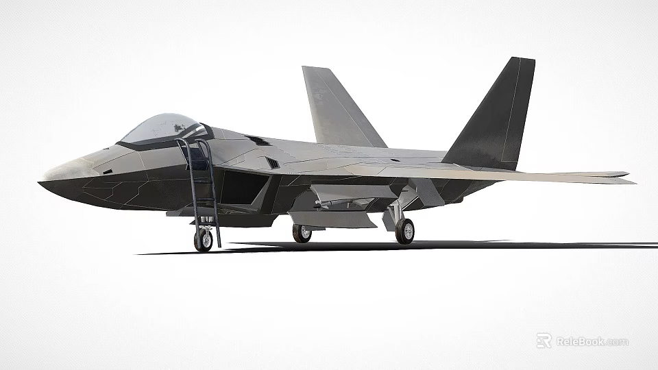 Modern Stealth Fighter Jet With Visible Cockpit And Deployed Landing Gear 3d model 