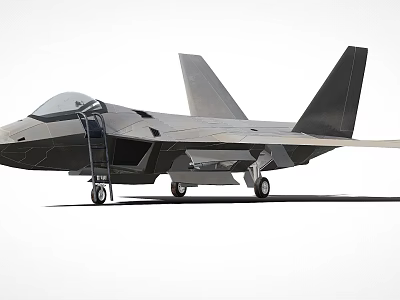 Modern Stealth Fighter Jet With Visible Cockpit And Deployed Landing Gear 3d model