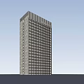 Modern High Rise Hotel Building With Glass Facade And Multiple Windows 3d model