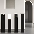 Four Modern Black Floor Lamps With Sleek Design In Minimalist Interior
