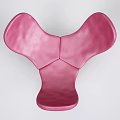 Modern Pink Leather Accent Chair With Elegant Metal Base Design