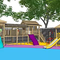 Children's Playground Modern Slide 3d model