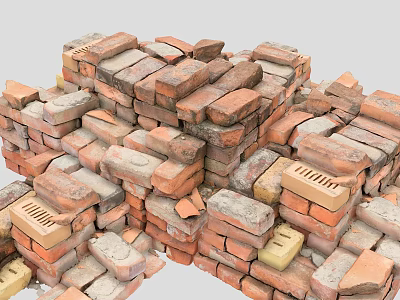 Stacked Natural Stone and Wood Materials for Construction Projects and Home Decor 3d model