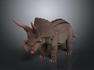3D Rendered Triceratops Dinosaur Character With Three Horns Frill And Stubby Legs In Cartoon Style 3d model