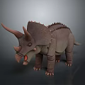 3D Rendered Triceratops Dinosaur Character With Three Horns Frill And Stubby Legs In Cartoon Style