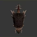 Ankylosaurus Dinosaur With Brown Body Thick Armored Shell And Horned Head