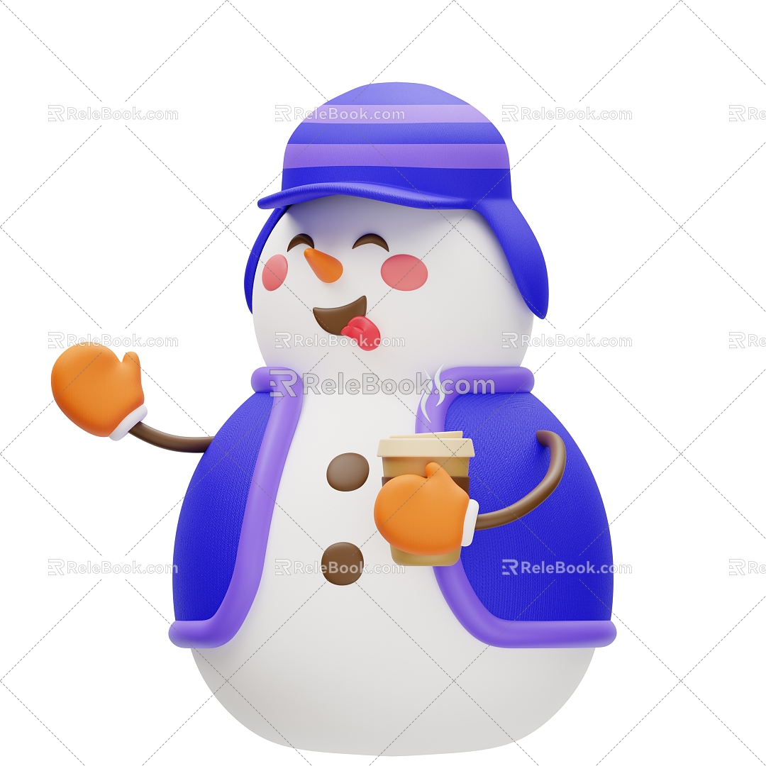 Snowman Cute Snowman Ice Snow Festival Meichen Cartoon Snowman Anime Snowman 3d model