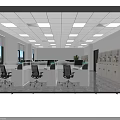 Modern Public Office Space With Well Lit Workstations Ergonomic Chairs And Storage Cabinets