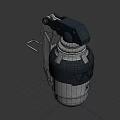 R4H Grenade Grey And Silver Military Explosive Device With Metal Safety Lever And Textured Surface