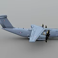 Gray Military Transport Aircraft With Four Propeller Engines Wing Structure And Tail Section 3d model