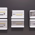 Modern White Switch Panels with Multiple Button Layouts and Indicators 3d model