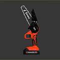 Red And Black Electric Chainsaw Handheld Power Tool For Cutting Work 3d model
