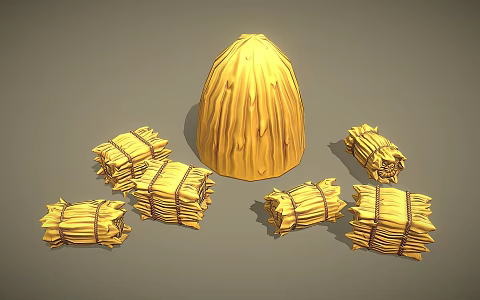 Modern hay pile straw pile 3d model