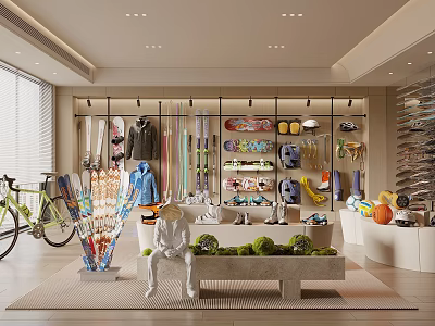 Modern Sports Fitness Studio With Workout Equipment And Training Gear For Exercise 3d model