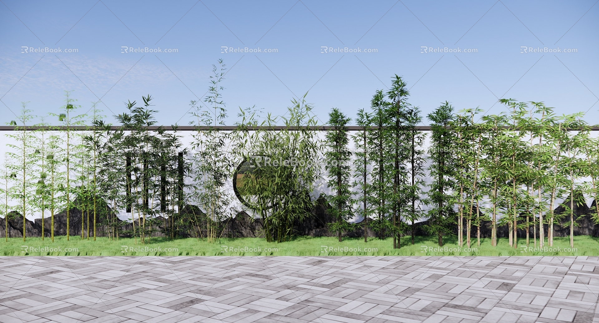 Modern Bamboo Bamboo Luohan Bamboo Phyllostachys pubescens Bamboo Forest Bamboo Landscape Wall 3d model