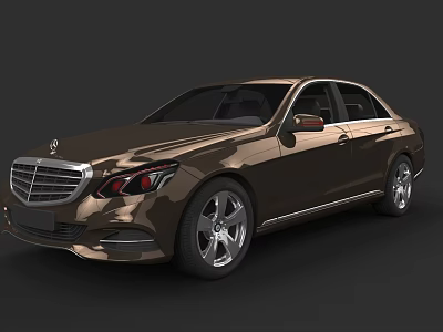 Brown Mercedes Benz Luxury Sedan With Modern Sleek Design And Alloy Wheels 3d model