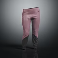 Pink And Gray Color Blocked Casual Pants With Functional Pockets And Slim Fit