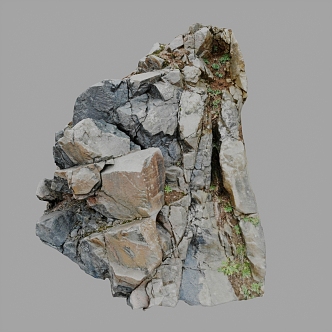 rock stone boulder granite natural landscape rockery 3d model