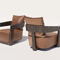 Modern Single Sofa Stool Sofa Chair 3d model