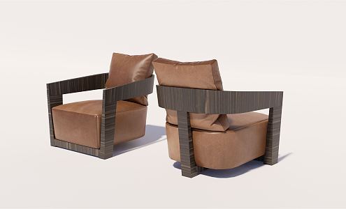 Modern Single Sofa Stool Sofa Chair 3d model