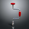 Mechanical Component With Metal Curved Rod Red Top Knob And Handle Connector