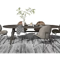 Modern Dining Table and Chair Combination Dining Table and Chair 3d model