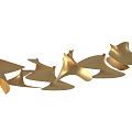 Golden Spiral Art Installation With Curved Shiny Sculptural Design Elements