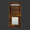 Natural Wooden Outdoor Lounge Chair With Slatted Design White Cushion And Pillow