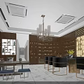 Elegant Modern Liquor Store Interior With Wooden Wine Racks Displayed Bottles And Chandelier Lighting