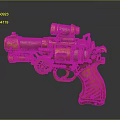 Steampunk Pistol With Brass Metallic Body Wooden Grip Gear Mechanism And Telescopic Scope