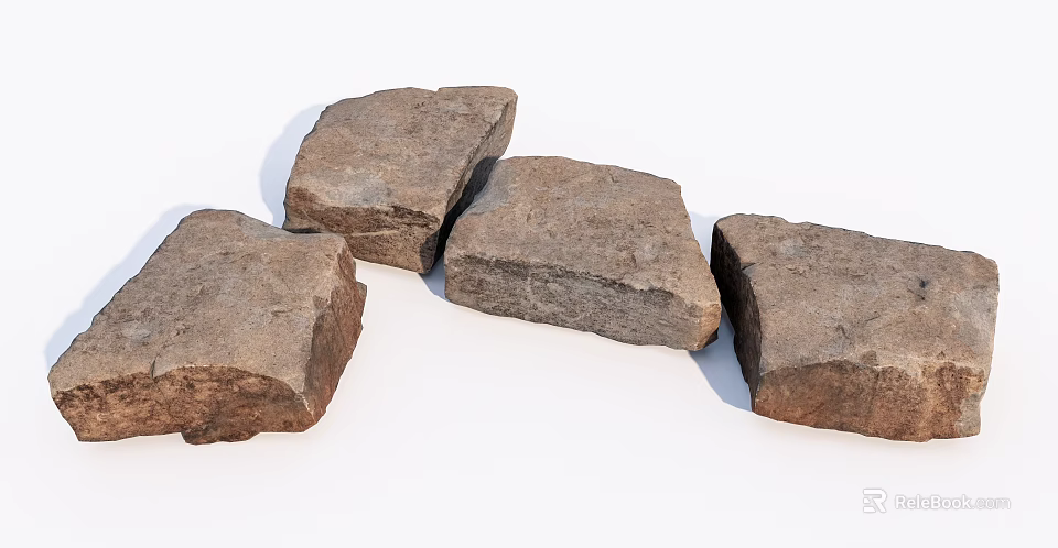 Natural Stone And Wood Materials With Rough Texture For Home Decoration 3d model 